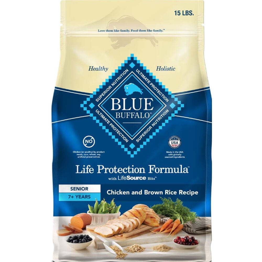 image of BLUE Life Protection Senior Chicken and Brown Rice, 15 lbs