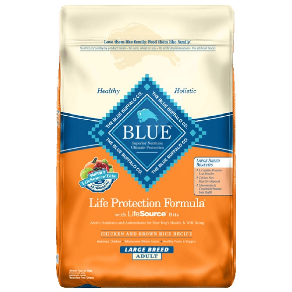 image of BLUE Life Protection Formula Large Breed Dog Dry Food Healthy Weight Adult Chicken and Brown Rice, 30 lbs