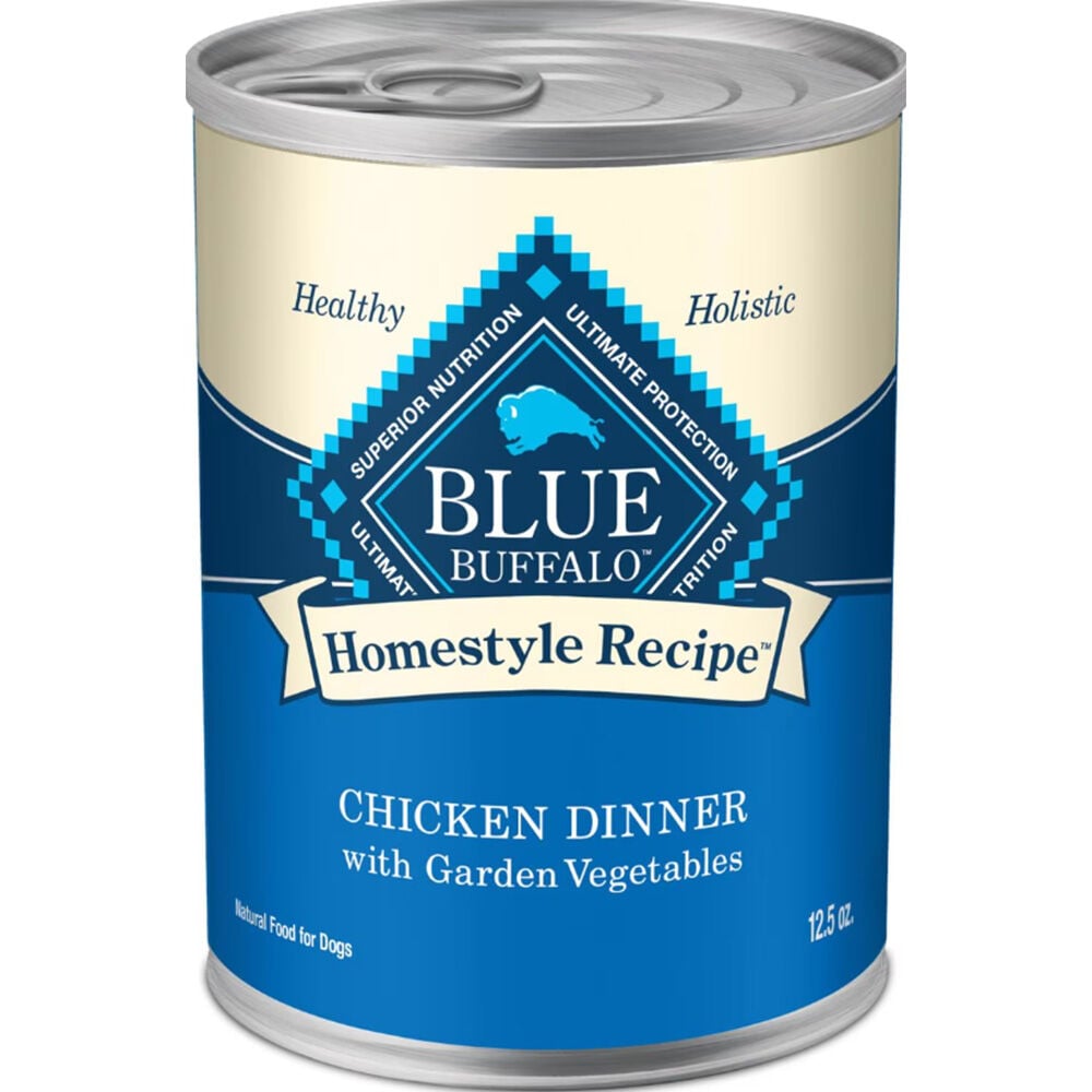 image of BLUE Homestyle Recipe Wet Dog Food Chicken Dinner with Garden Vegetables, 12.5 oz