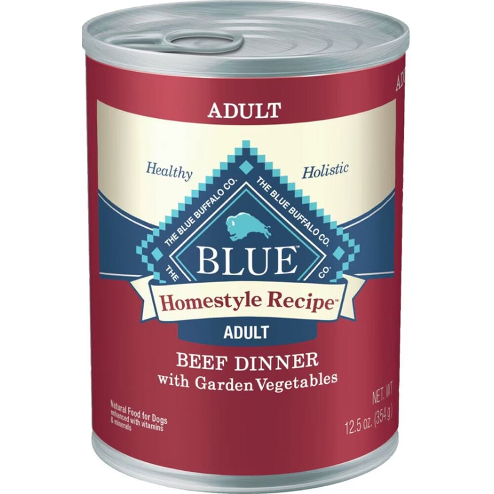 image of BLUE Homestyle Recipe Dog Wet Food Beef Dinner with Garden Vegetables, 12.5 oz