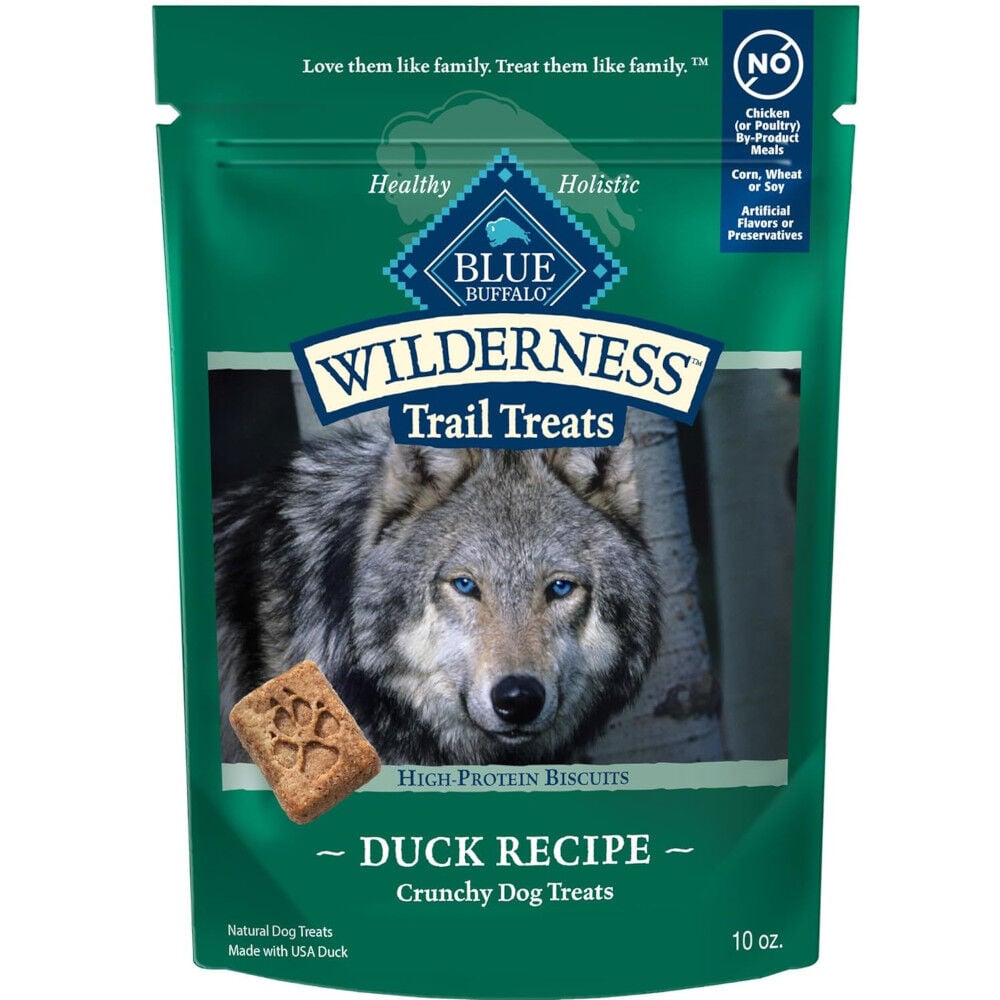 image of BLUE Wilderness Trail Dog Treats Duck Biscuits, 10 oz