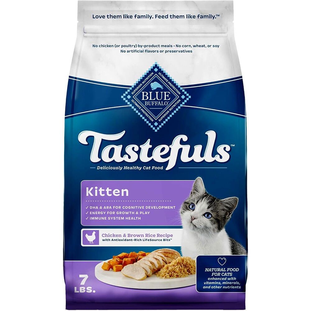 image of BLUE Tastefuls Dry Cat Food Kitten- Chicken & Brown Rice, 3 lb