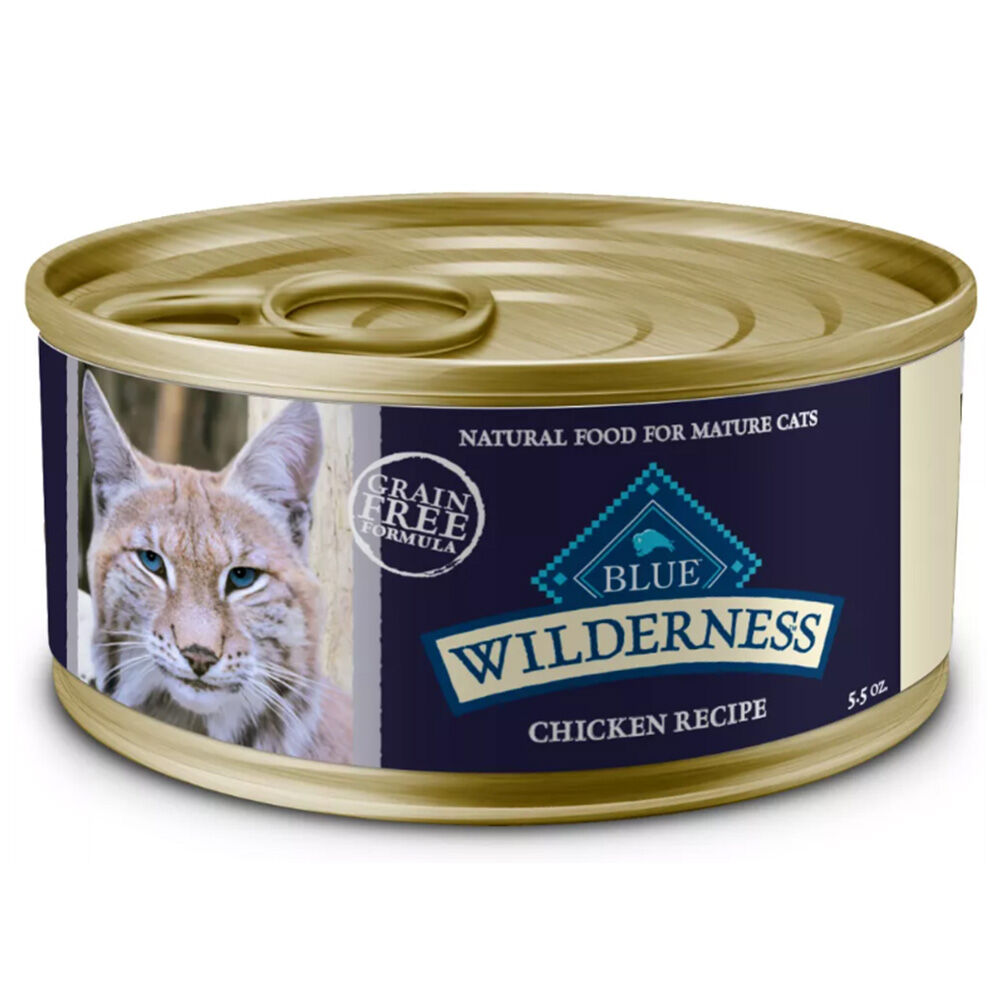 image of BLUE Wilderness Mature Wet Cat Food, Chicken, 5.5 oz