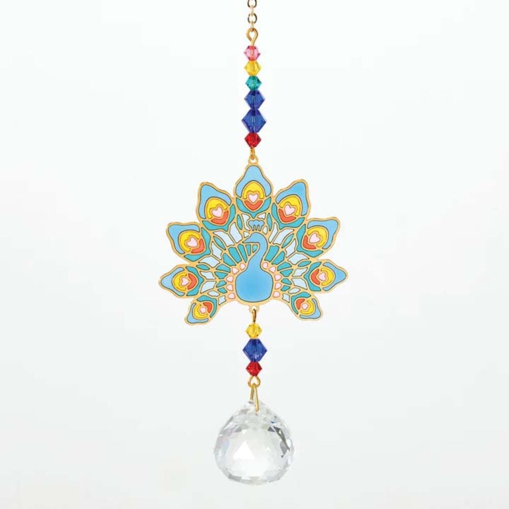 image of Crystal Dreams Sun Catcher- Peacock