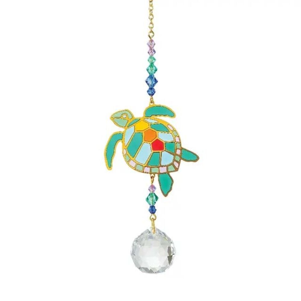 image of Crystal Dreams Sun Catcher - Sea Turtle