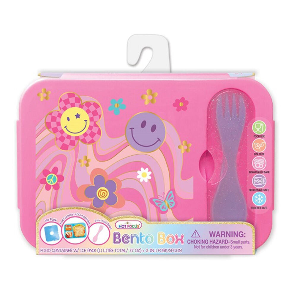 image of Kid's Bento Lunch Box, Groovy Flowers