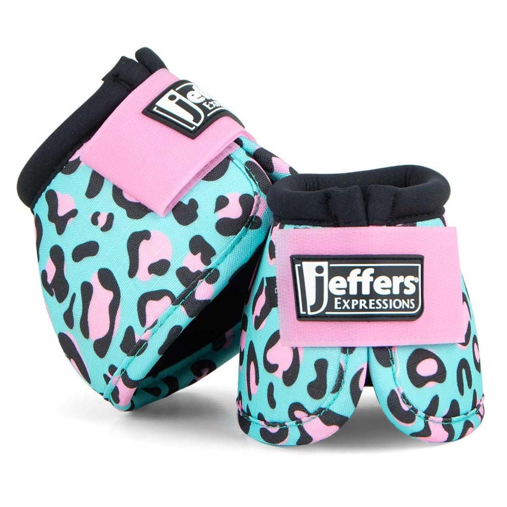 image of Expression No -Turn Bell Boots for Horses - Pair - Party Cheetah 