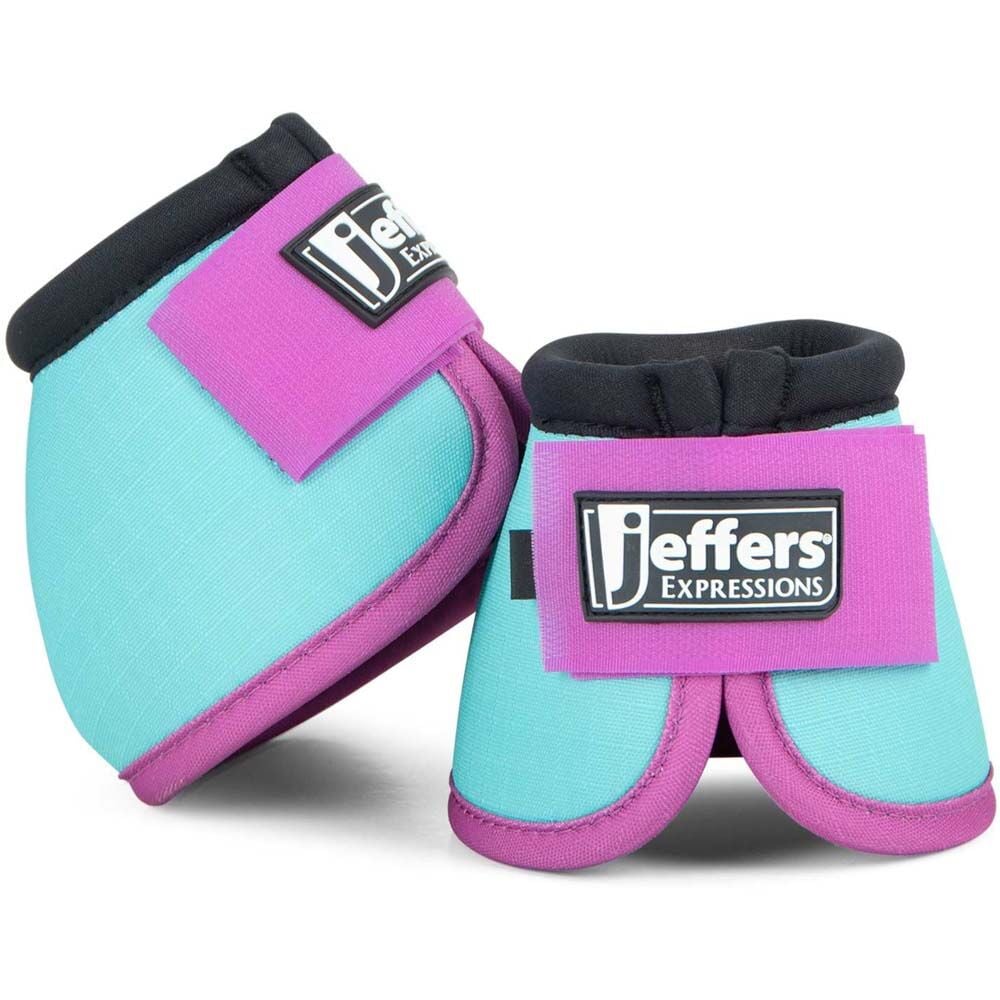 image of Expression No -Turn Bell Boots for Horses - Pair - Turquoise/Purple 