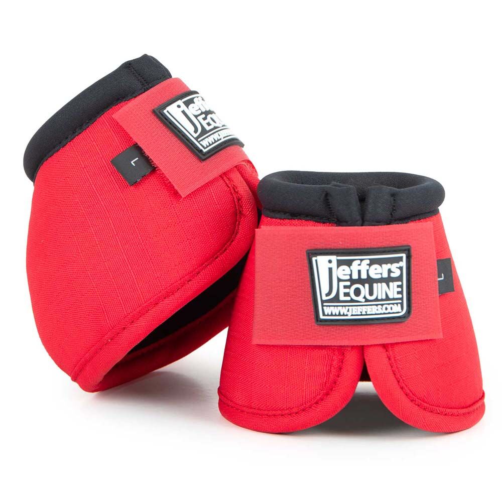 image of Expression No -Turn Bell Boots for Horses - Pair - Red 