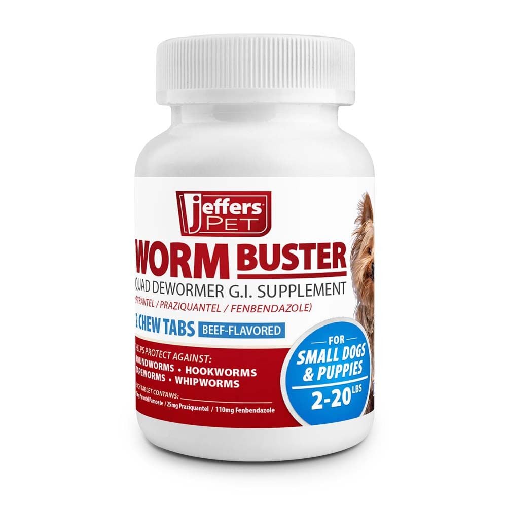 image of Worm Buster Dog Dewormer Tablets for Small Dogs, 2 ct