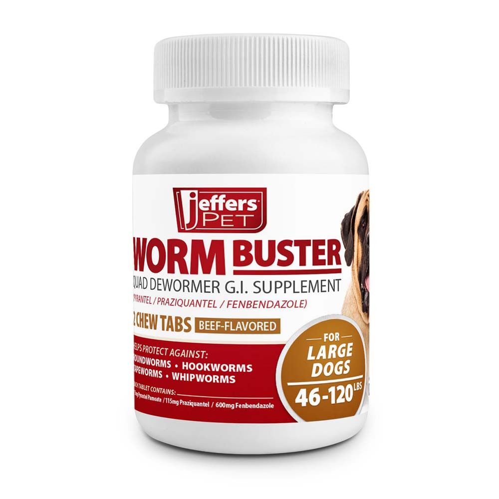 image of Worm Buster Dog Dewormer Tablets for Large Dogs, 2 ct
