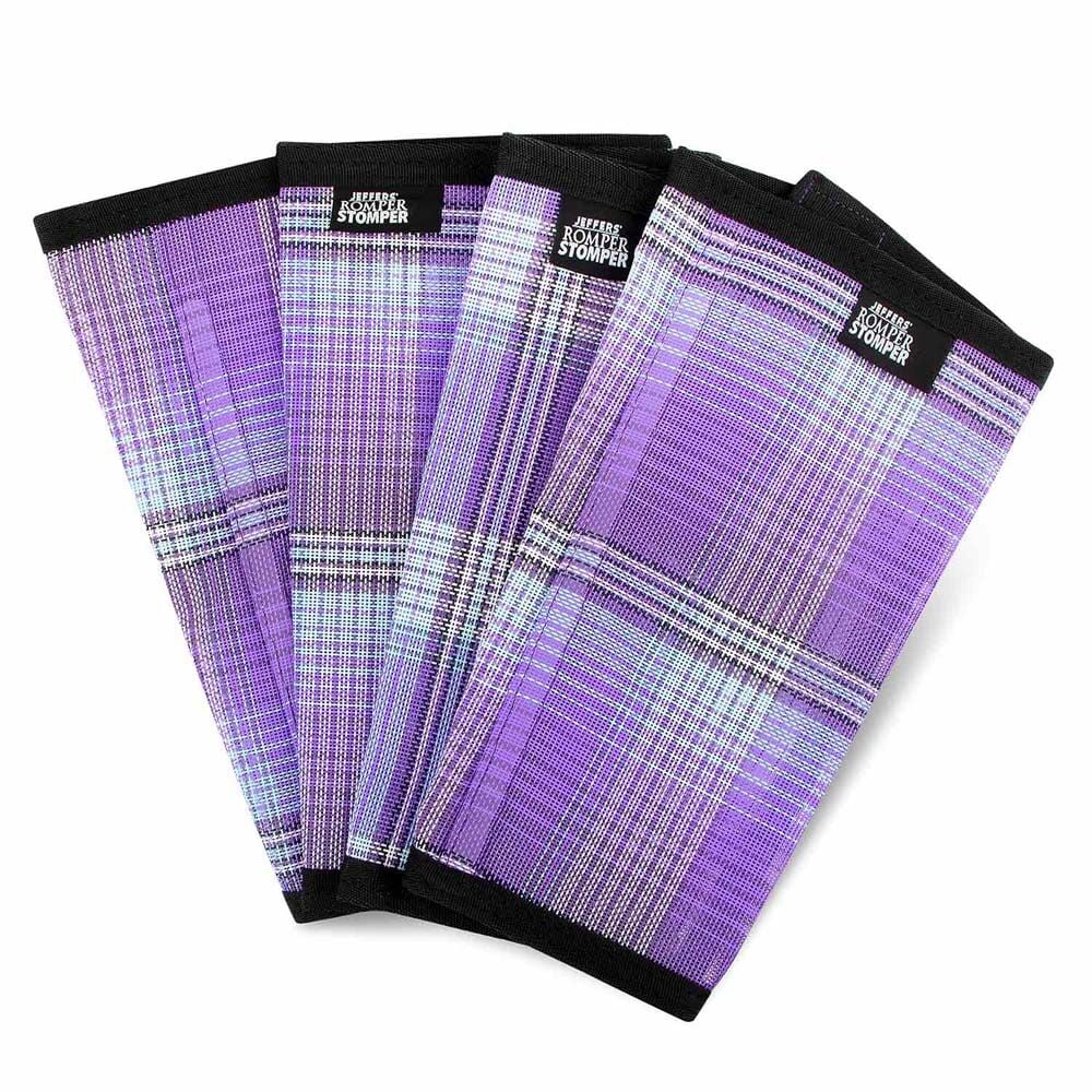 image of Romper Stomper  "Stomp-Free"  Fly Boots for Horses- Purple & Light Blue, 4 pk
