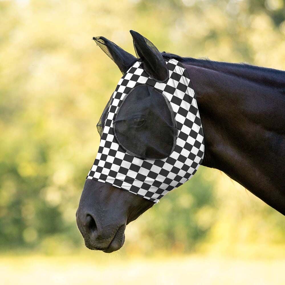 image of Expression Lycra Horse Fly Mask with Ears - Skater Cowgirl
