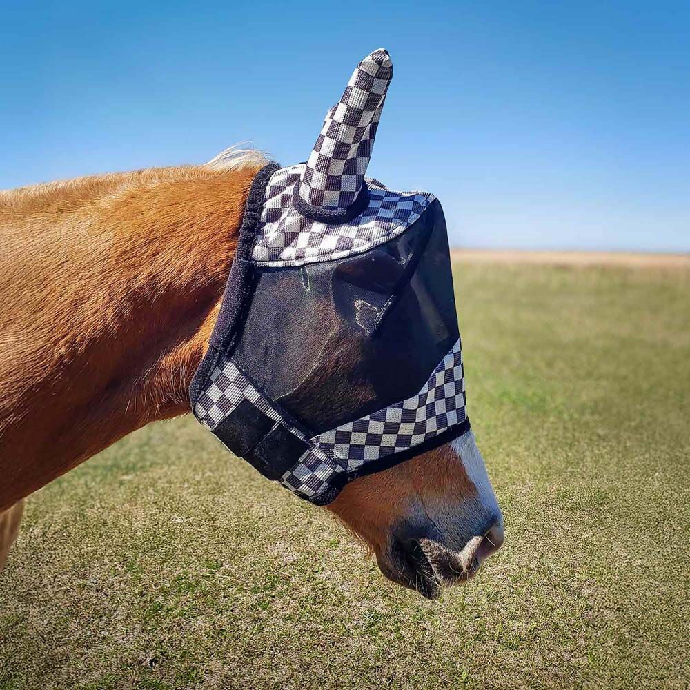 image of Expression Deluxe Mesh Fly Mask with Ears - Skater Cowgirl 