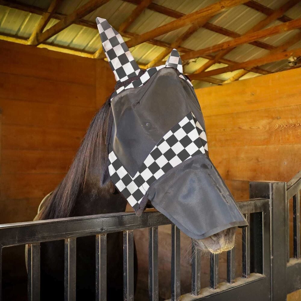 image of Expression Deluxe Mesh Fly Mask with Ears and Nose - Skater Cowgirl 