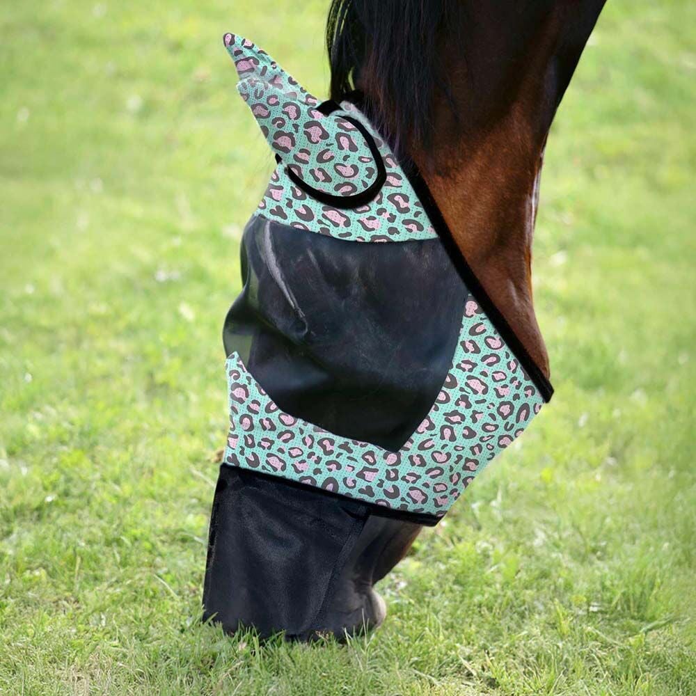 image of Expression Deluxe Mesh Fly Mask with Ears and Nose - Party Cheetah 