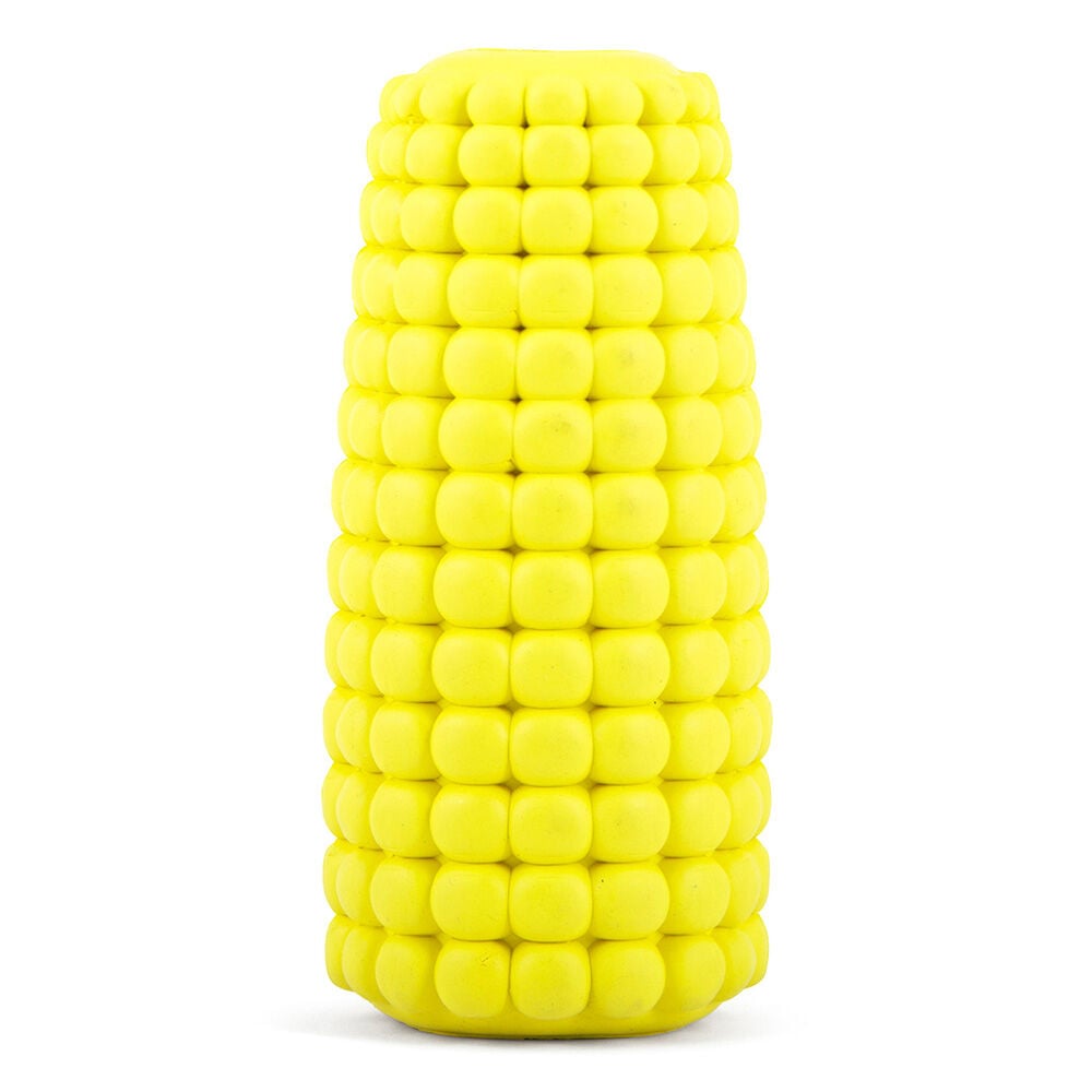image of Corn Cob Natural Rubber Stuffable Treat Dispenser Dog Dental Chew Toy - Medium