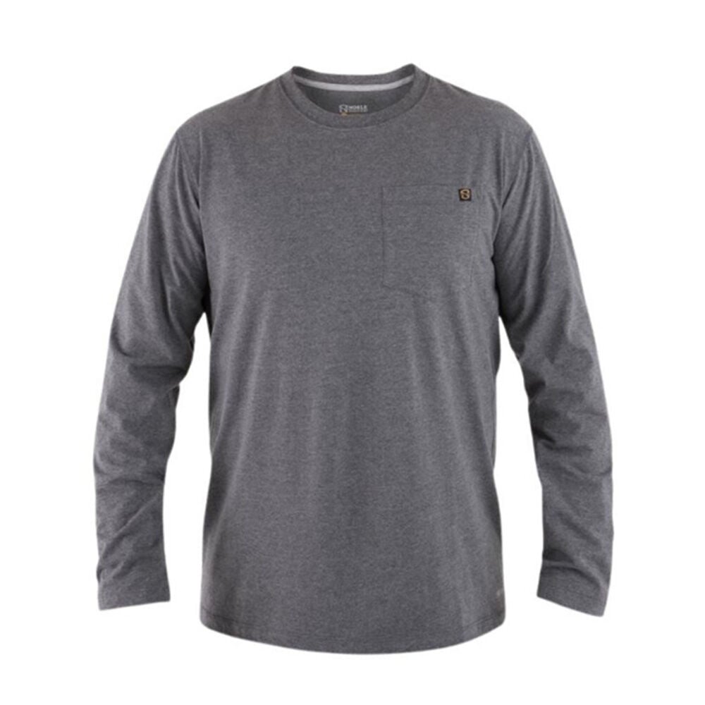 image of Men's Best Dang Long Sleeve Pocket Tee- Charcoal Heather
