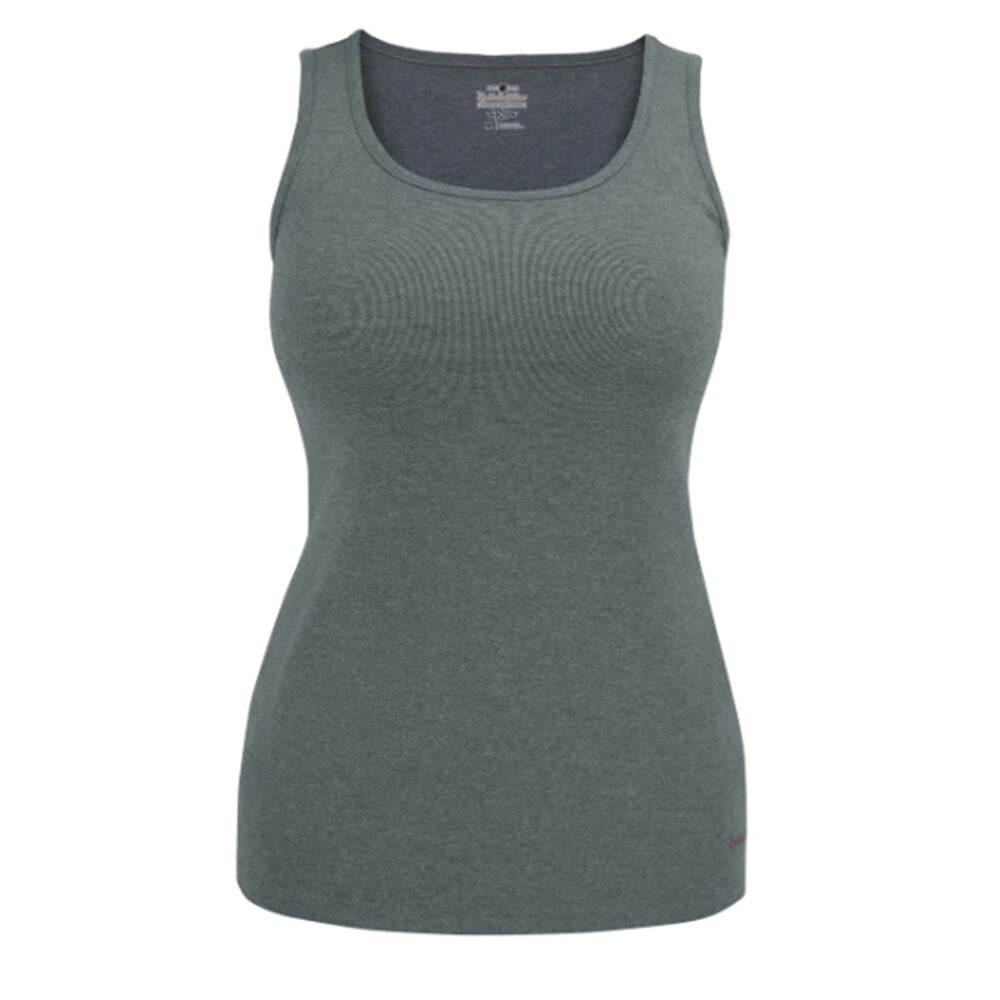image of Women's Sleeveless Tank- Tug-Free, Charcoal Heather