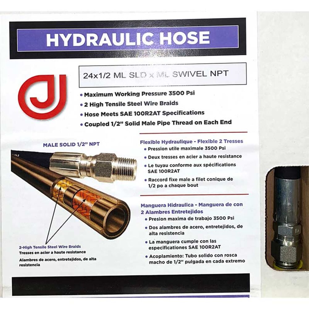 image of Swivel Hydraulic Hose 1/2-in x 24-in