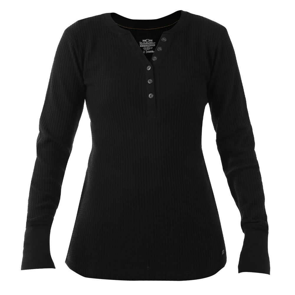image of Women's Tug-Free Long Sleeve Henley Shirt