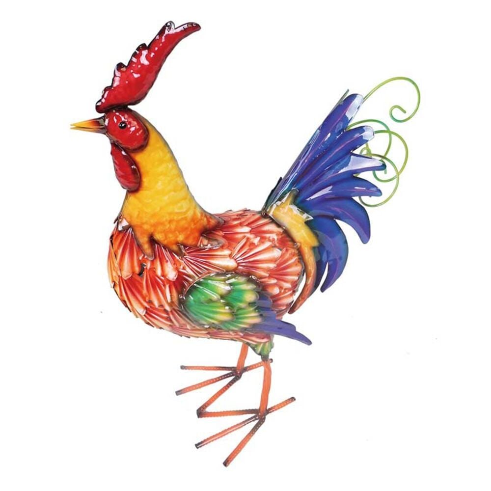 image of 20-in Metal Rooster Statue