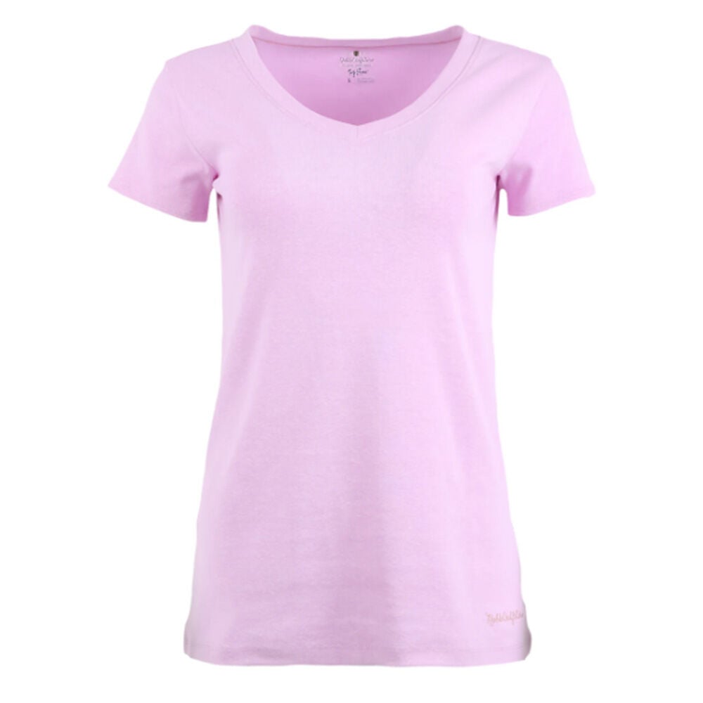 image of Women's Tug-Free V-Neck- Purple Ash Heather