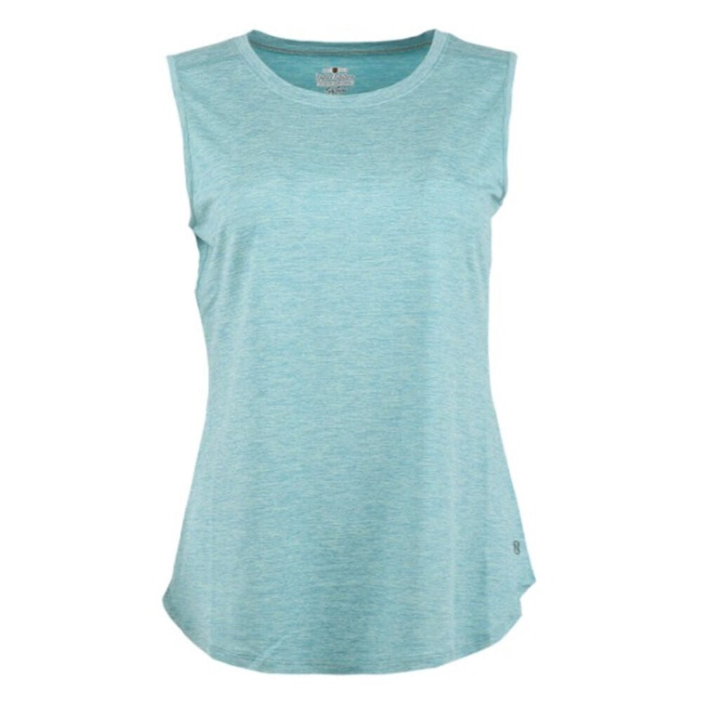 image of Women's Cool Flow Crew Neck Tank Top- Marine Heather