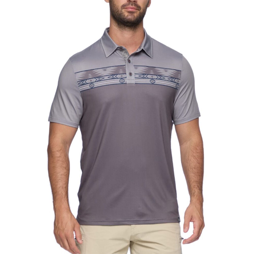 image of Men's Bennett Polo Short Sleeve Shirt- Grey/Charcoal
