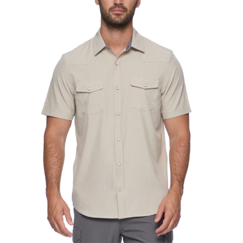 image of Men's Sawyer Performance Short Sleeve Shirt- Oatmeal