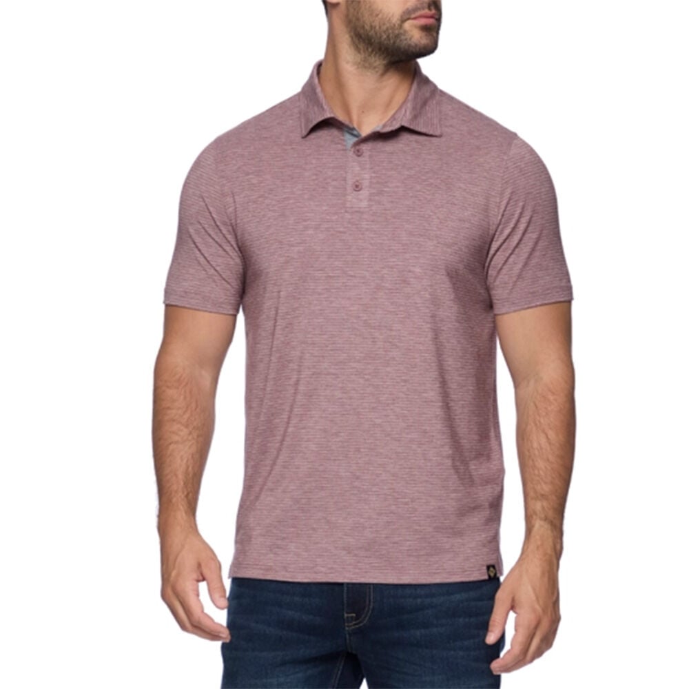 image of Men's Matthew Polo Short Sleeve Shirt- Maroon Heather