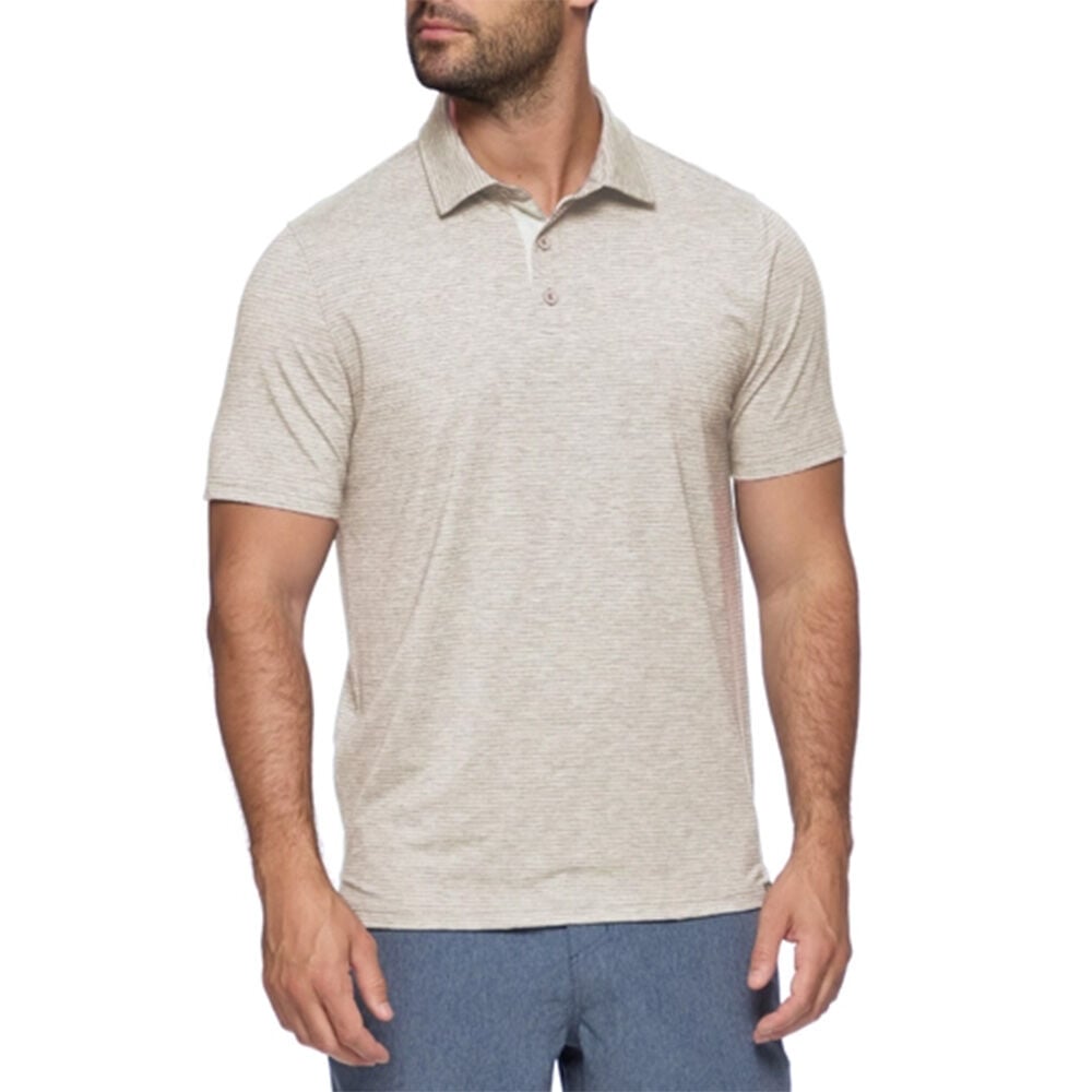 image of Men's Matthew Polo Short Sleeve Shirt- Oatmeal Heather