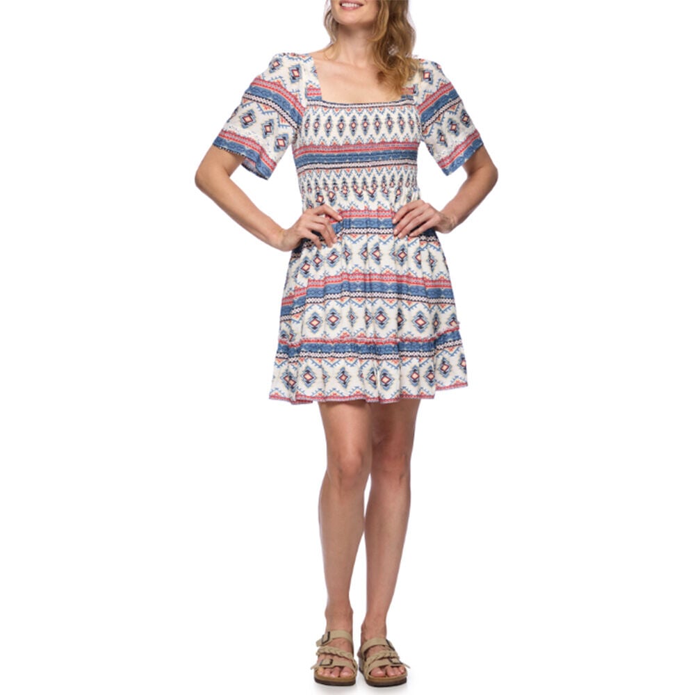 image of Women's Sofia Mini Dress- Southwest Blue