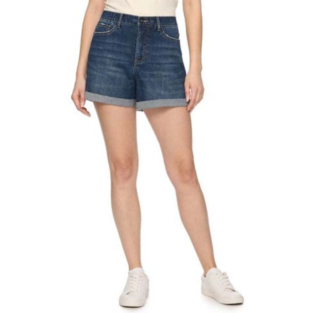 image of Women's Ursula Cuffed Denim Short- Dark Wash
