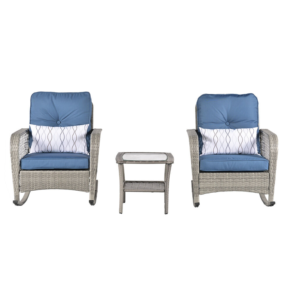 image of Outdoor Wicker Rocker Set, 3 pc