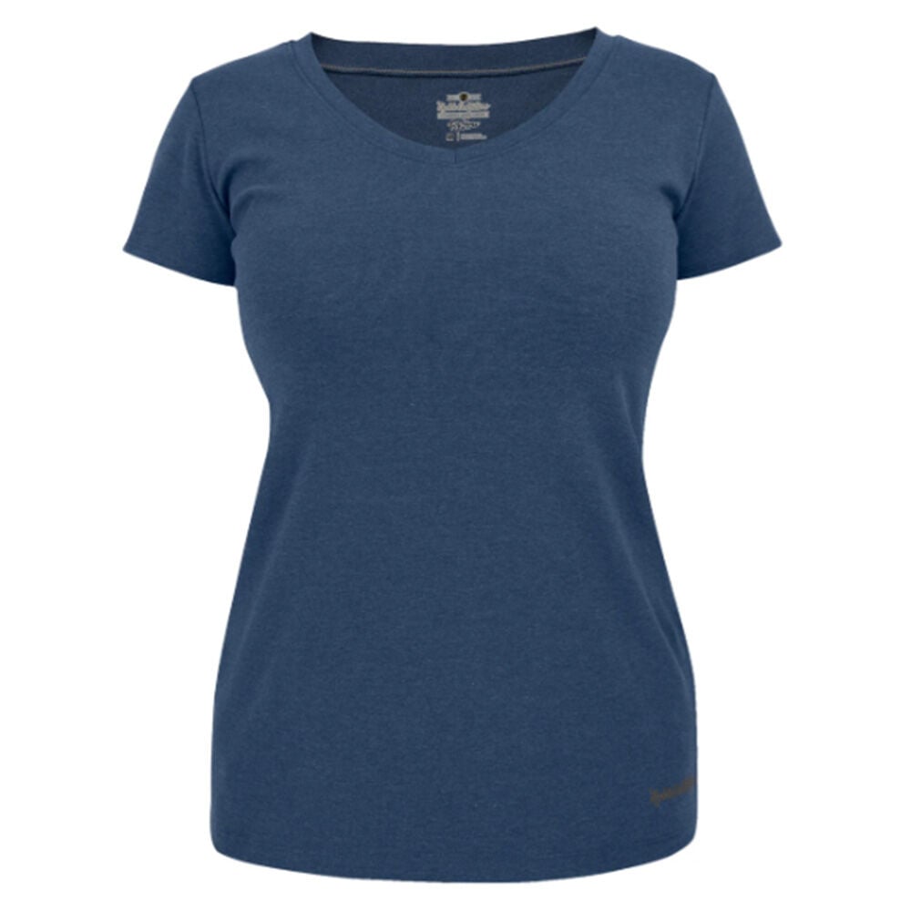 image of Women's Tug-Free V-Neck- Navy Heather