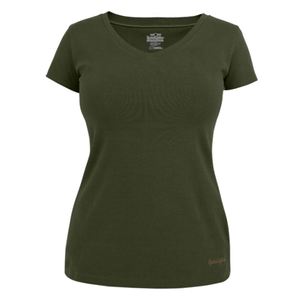 image of Women's Tug-Free V-Neck- Olive