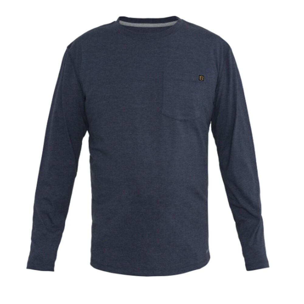 image of Men's Best Dang Long Sleeve Pocket Tee- Navy Heather