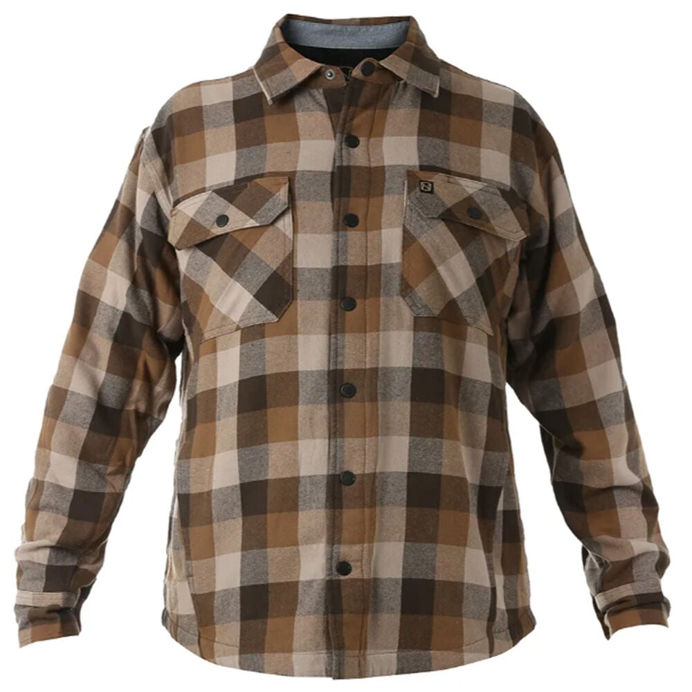 image of Men's Fleece Lined Flannel Shirt Jacket- Coyote/Grey