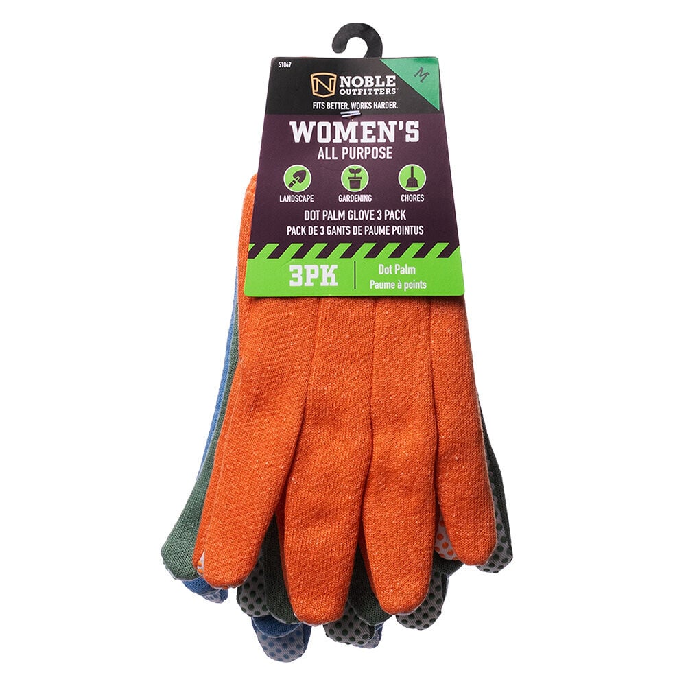 image of Women's All Purpose Dot Palm Glove, 3 pk