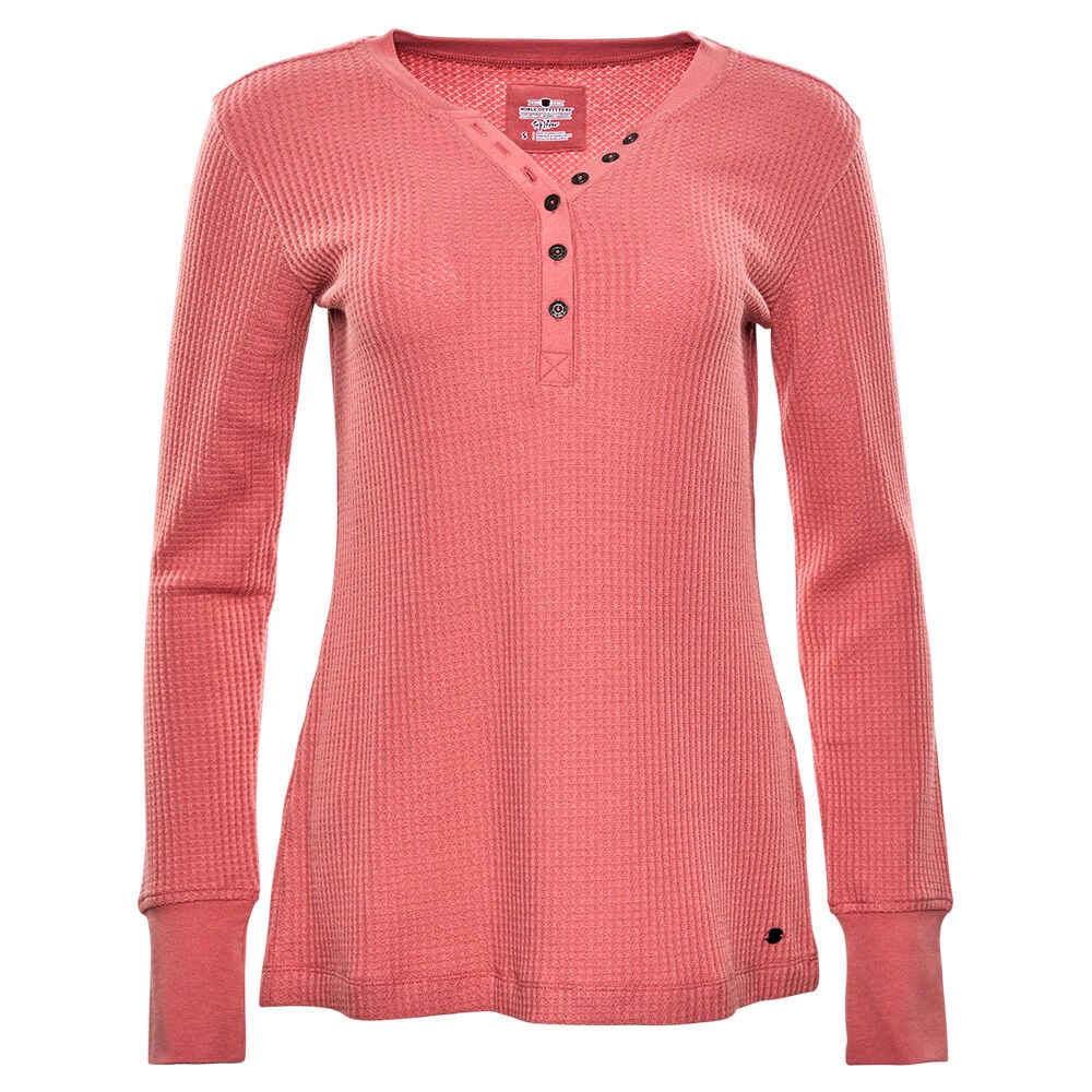 image of Women's Tug-Free Long Sleeve Henley Shirt
