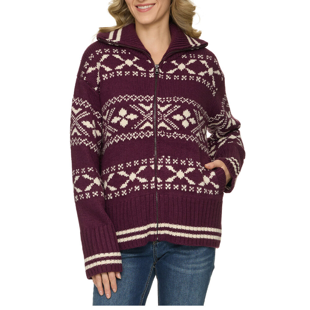 image of Women's Mabel Long Sleeve Sweater, Maroon