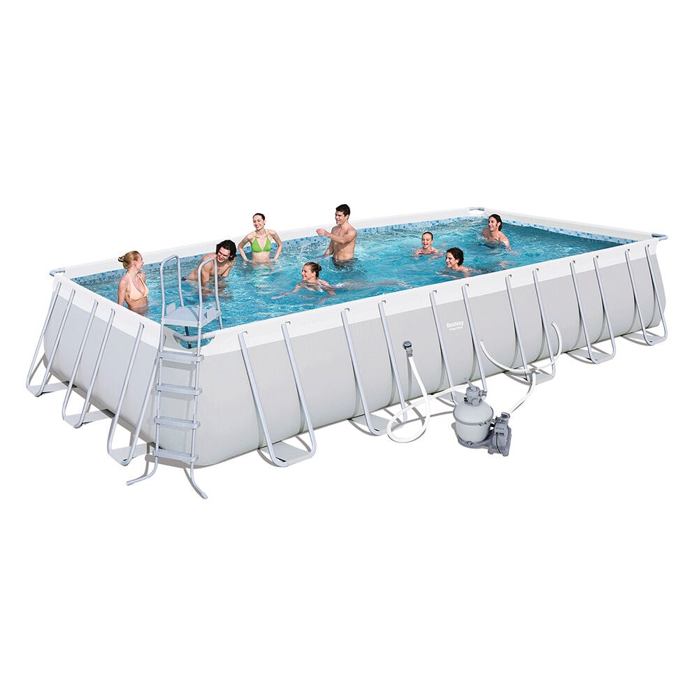 image of Power Steel Rectangular Pool Set, 24 ft x 12 ft x 52 in