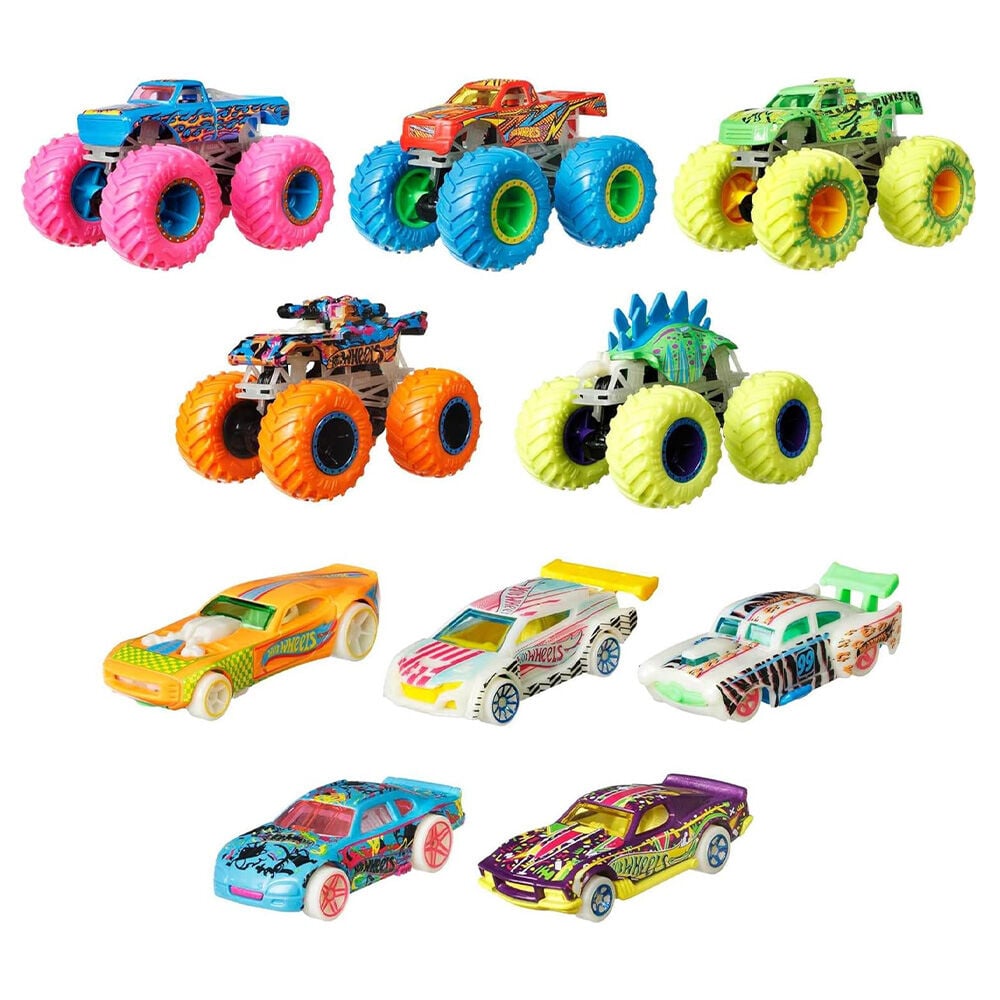 image of Glow in the Dark Toy Cars and Monster Trucks