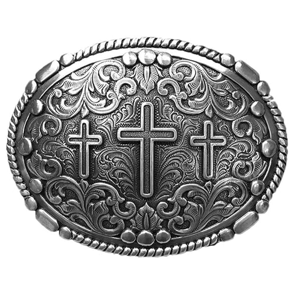 image of Men's Oval Triple Cross Belt Buckle