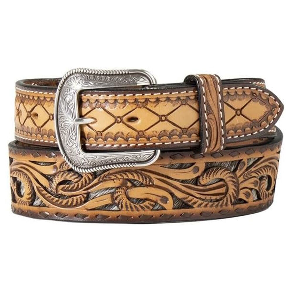 image of Men's Sunburst Calf Hair Inlay Belt