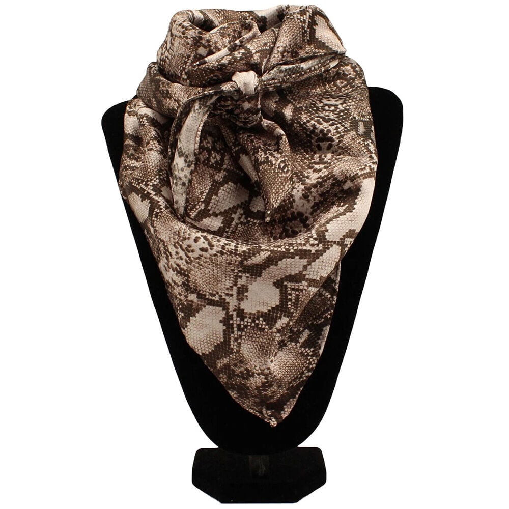 image of Women's Silk Snakeskin Wild Rag, Grey