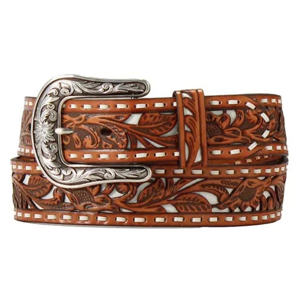 image of Women's Floral Filigree Inlay Belt