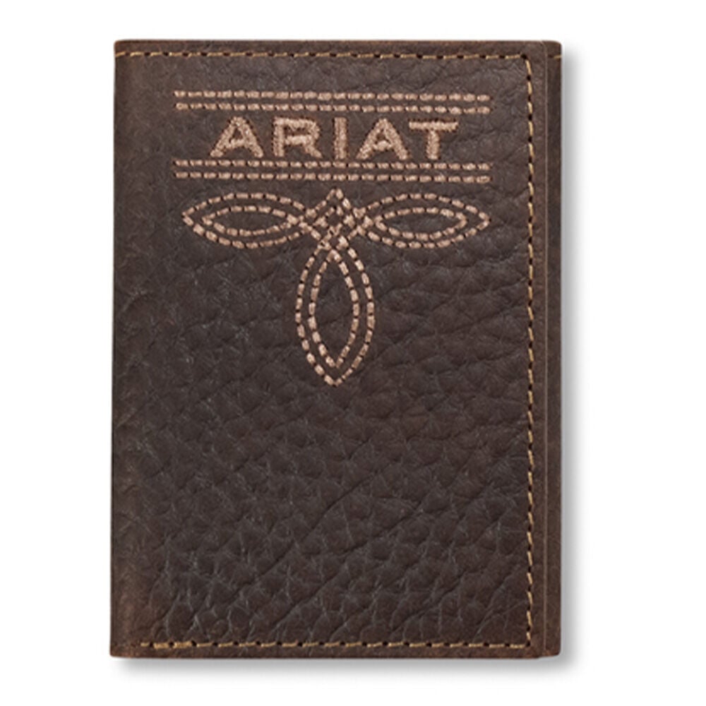 image of Men's Leather Toe Bug Stitch Tri-Fold Wallet