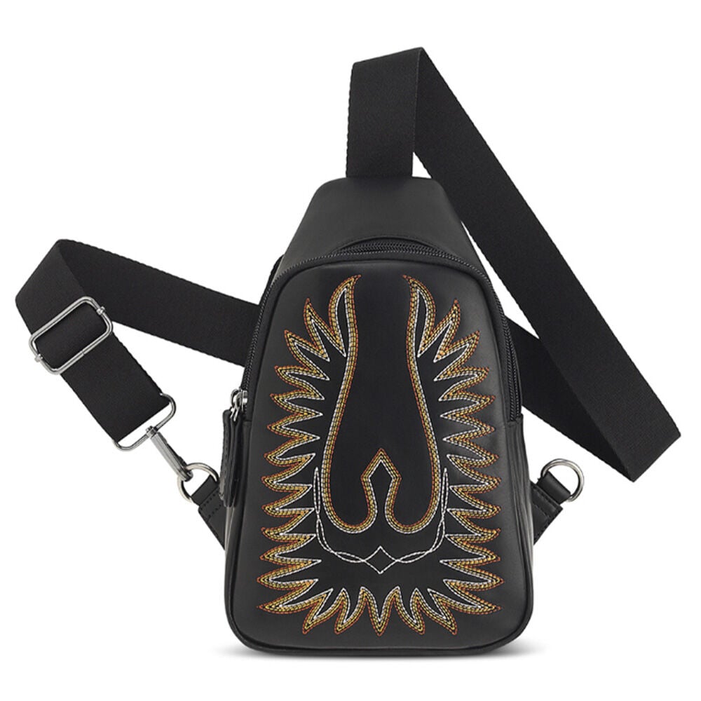 image of Women's Black Phoenix Boot Stitch Cassanova Sling Bag